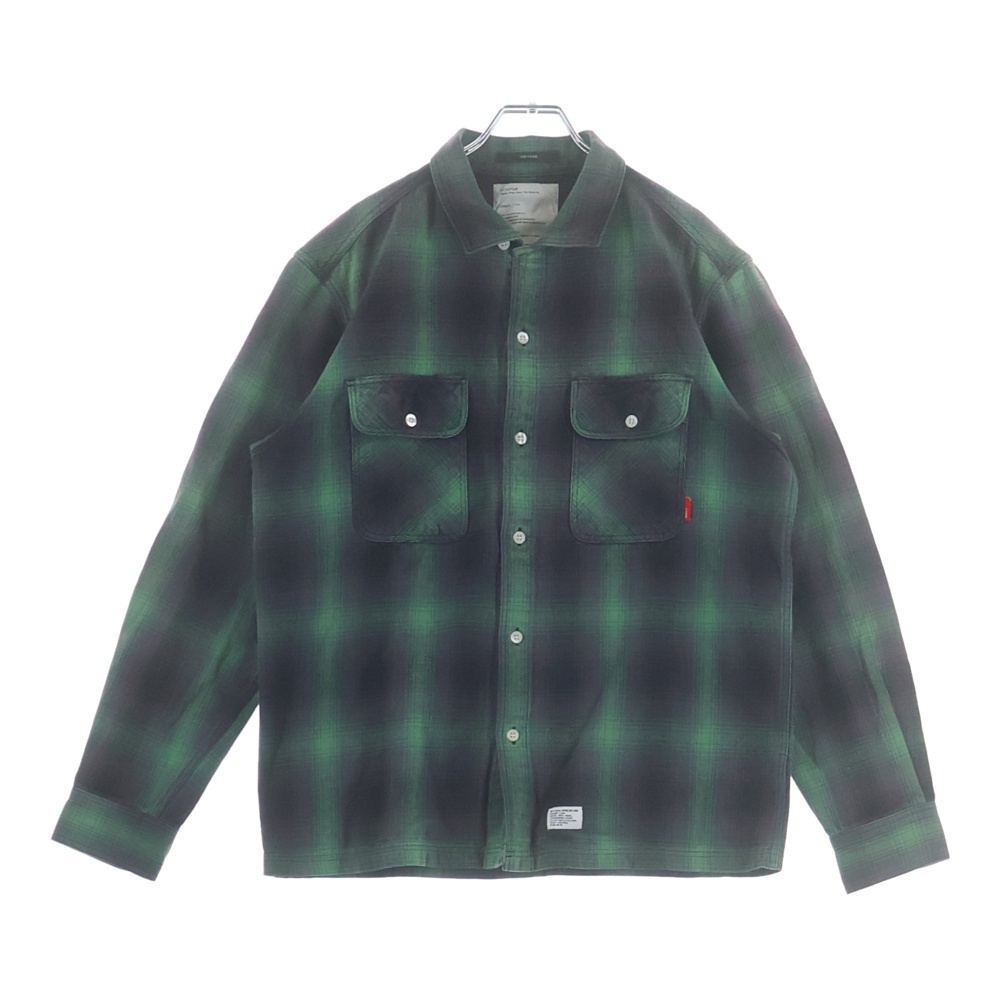 09AW VATOS L/S/ 092GWDT-SHM01 バトス ロングスリーブ 長袖チェックシャツ グリーン Bランク