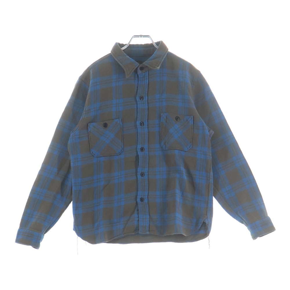 T-HEAVY FLANNEL SHT ヘビー フランネル チェック 長袖 シャツ ブルー Bランク