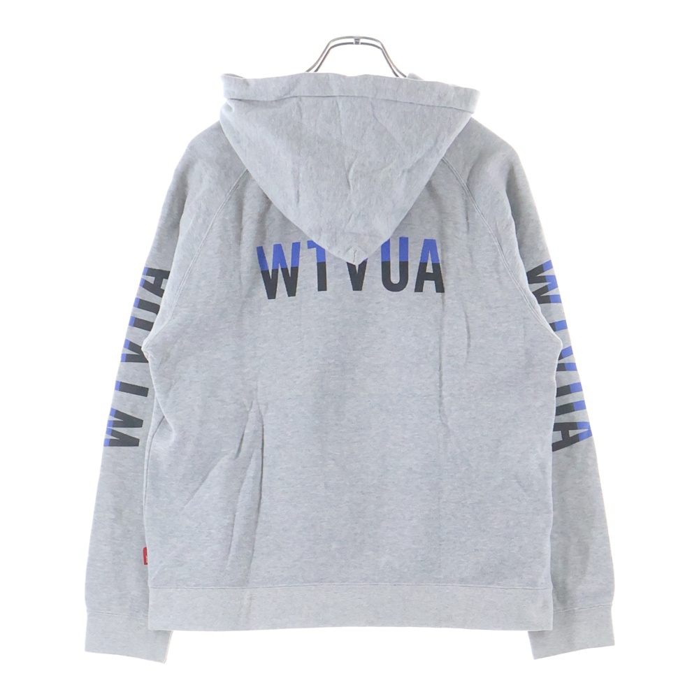 WTVUA HOODY フロントプリント スウェット ジップアップパーカー グレー Aランク