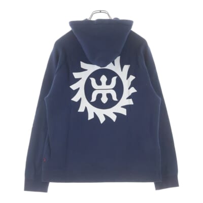 火消しロゴプリント プルオーバーフーディ パーカー ネイビー Bランク