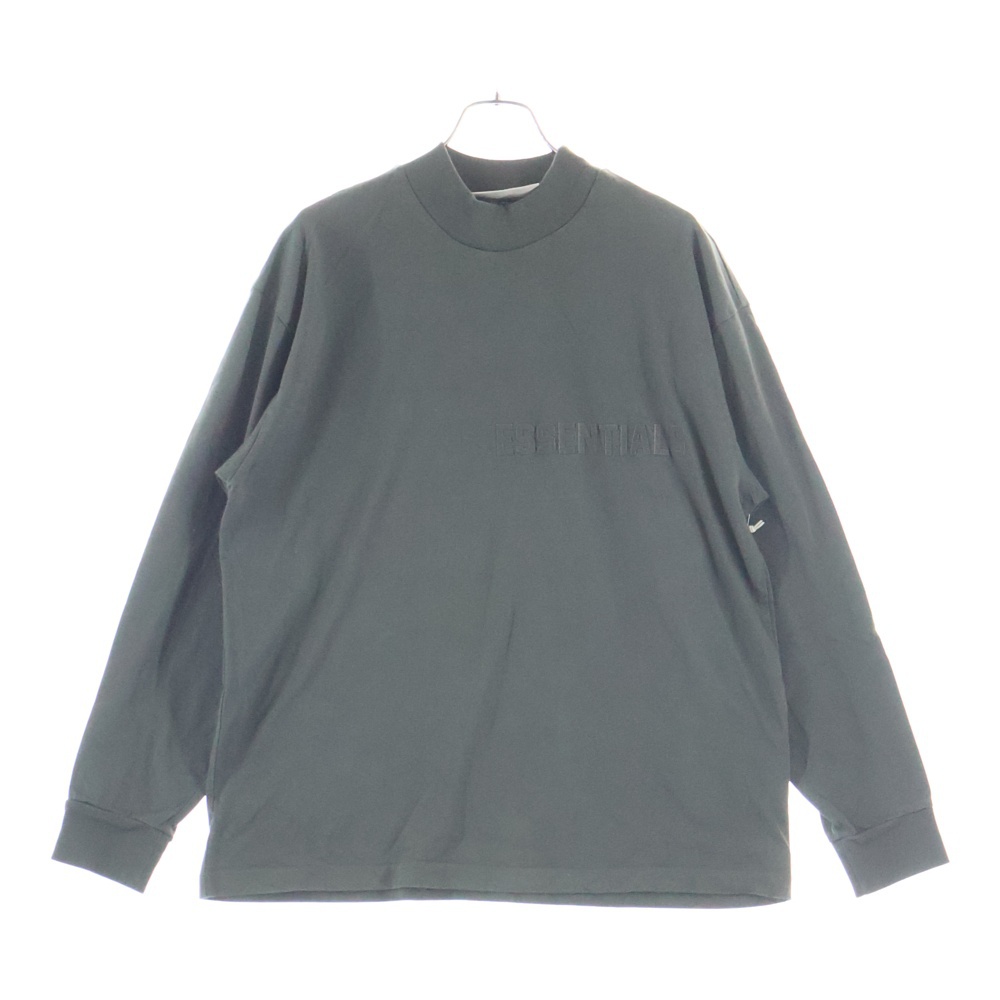 L/S T-SHIRT フェルトロゴ 長袖Tシャツ ロンT グレー Sランク
