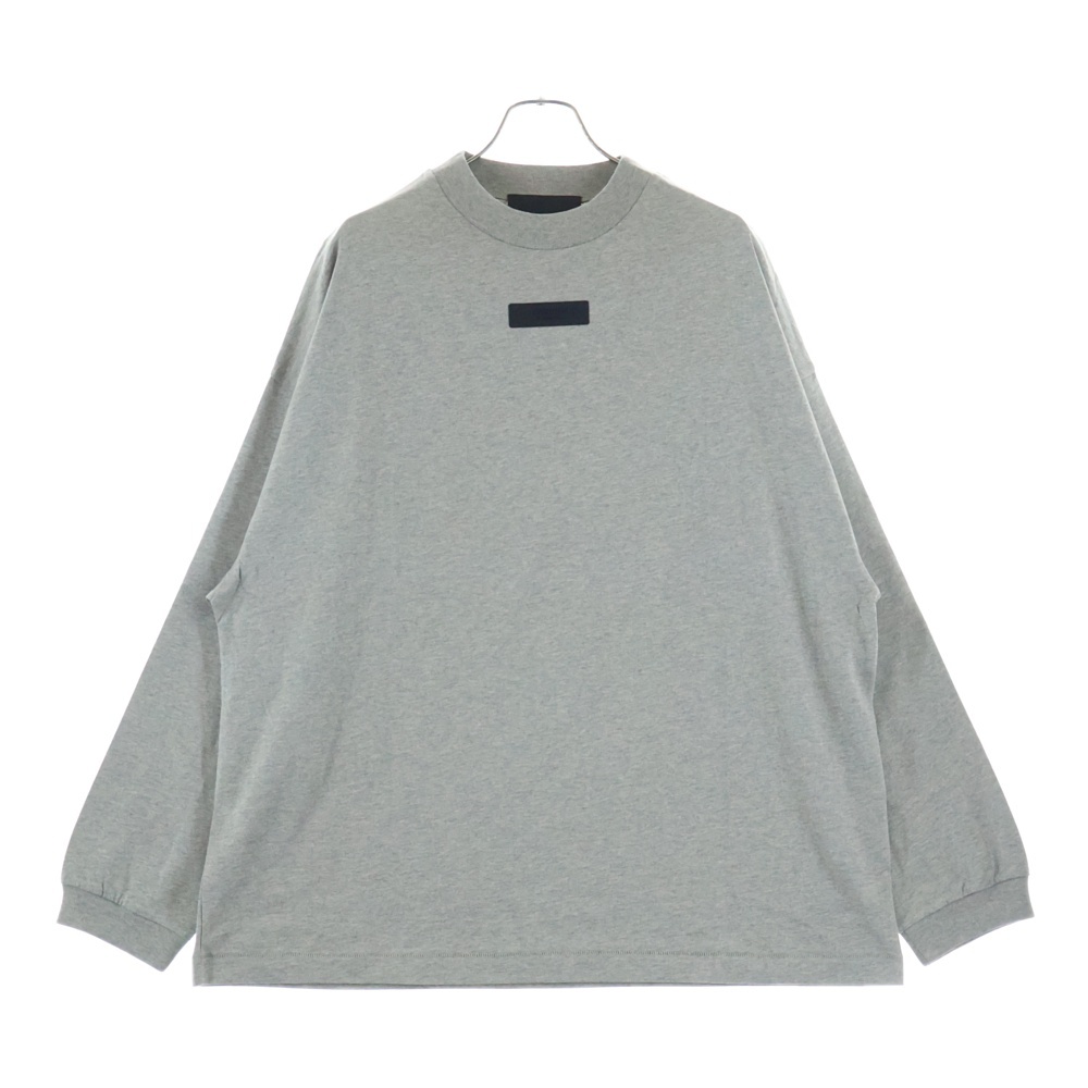 L/S T-SHIRT ラバーロゴ 長袖Tシャツ ロンT グレー Sランク