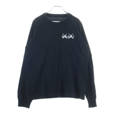 21AW KAWS Embroidery L/S T-Shirt カウズ ロゴ刺繍 長袖Tシャツ ロンT ブラック 21-0284S Aランク