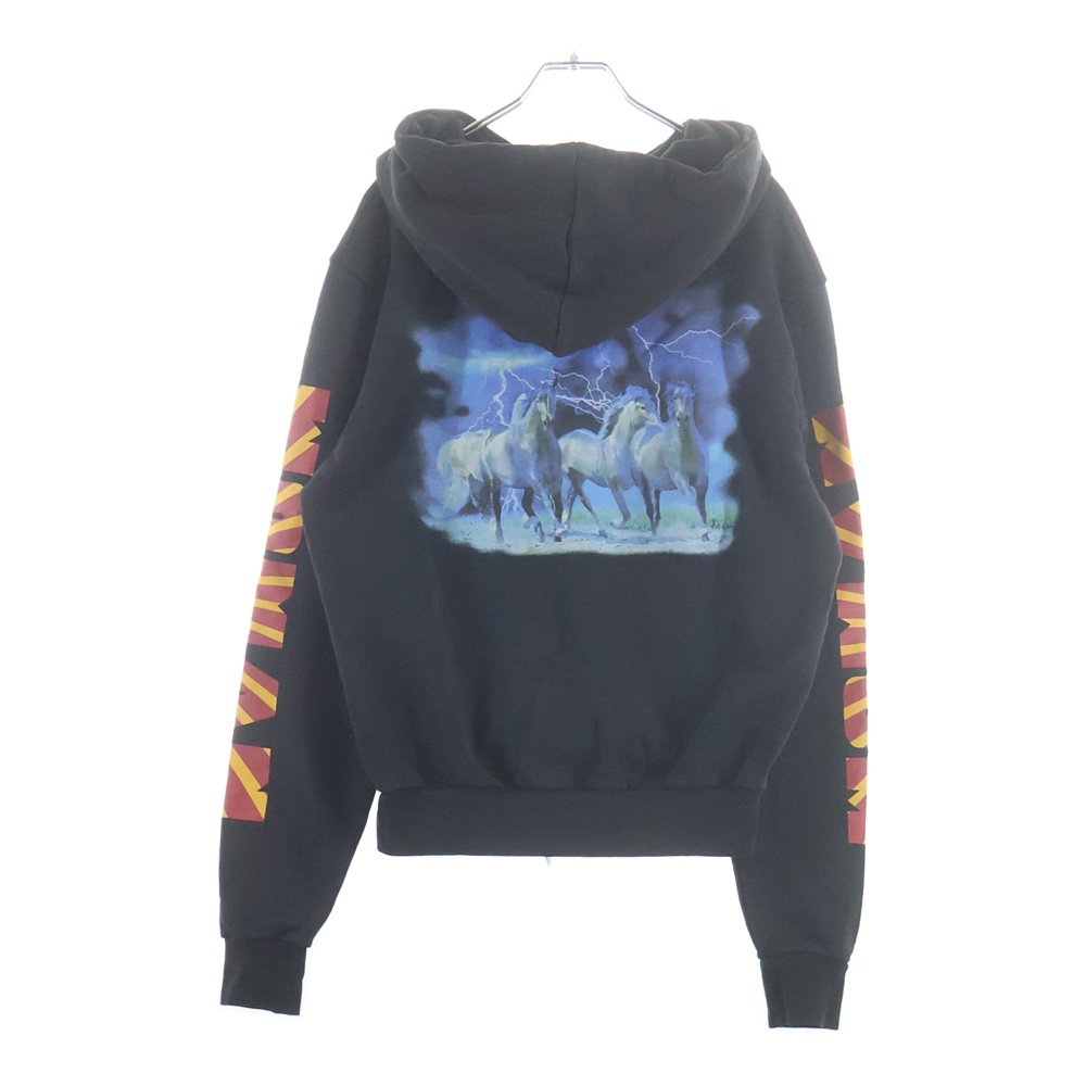 17SS Hoodie ロゴプリント プルオーバースウェットパーカー フーディー ブラック Aランク
