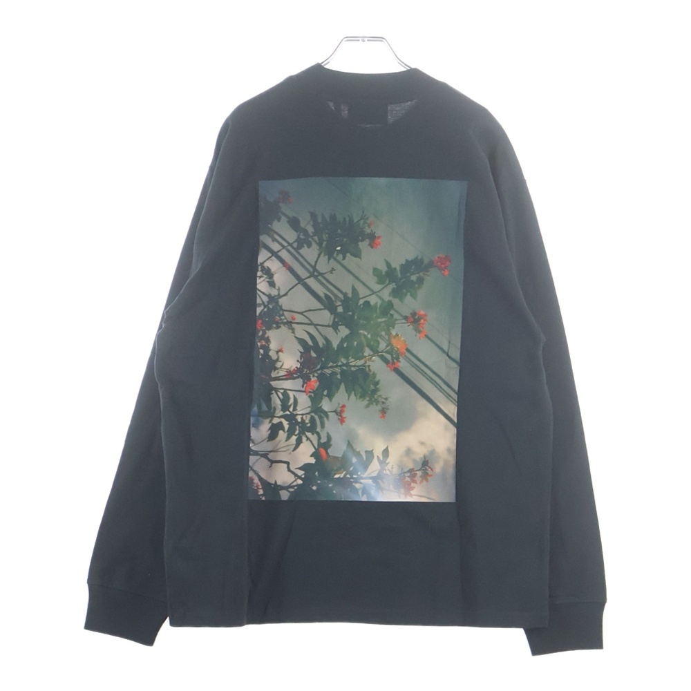 L/S T-SHIRT FLOWER PHPTO バックフラワーフォト 長袖Tシャツ ロンT ブラック Sランク