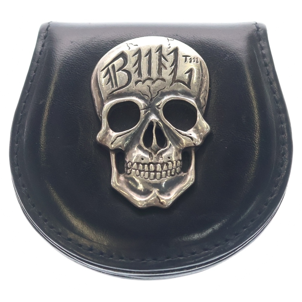 Skull Coin Case スカル レザーコインケース ブラック Aランク