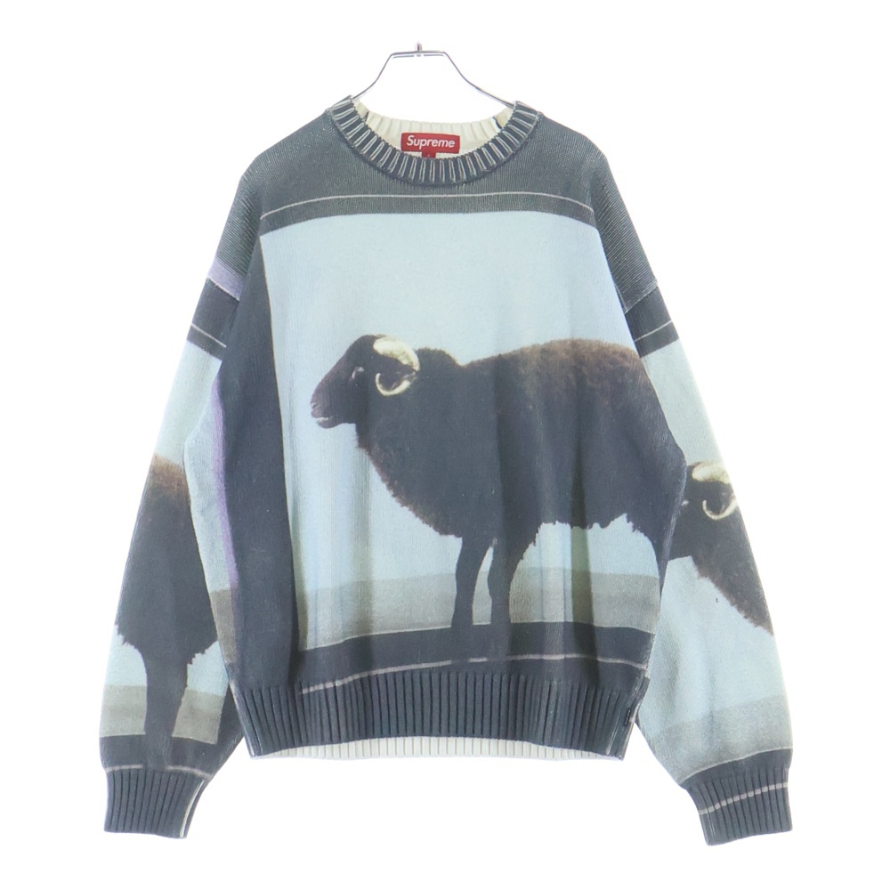 25SS Damien Hirst Sweater Black ダミアンハースト クルーネック ニットセーター ブルー Aランク