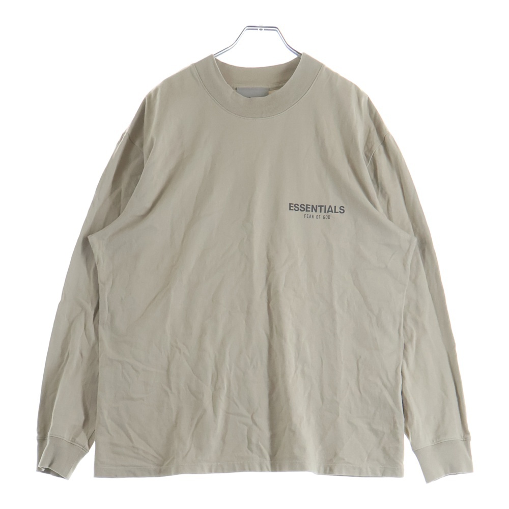 L/S T-SHIRT リフレクターロゴ 長袖Tシャツ ロンT ベージュ Aランク
