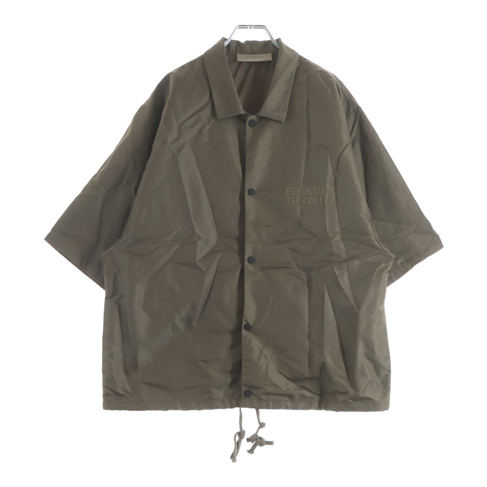 NYLON S/S SHIRT フェルトロゴ ナイロン半袖シャツ ブラウン Aランク