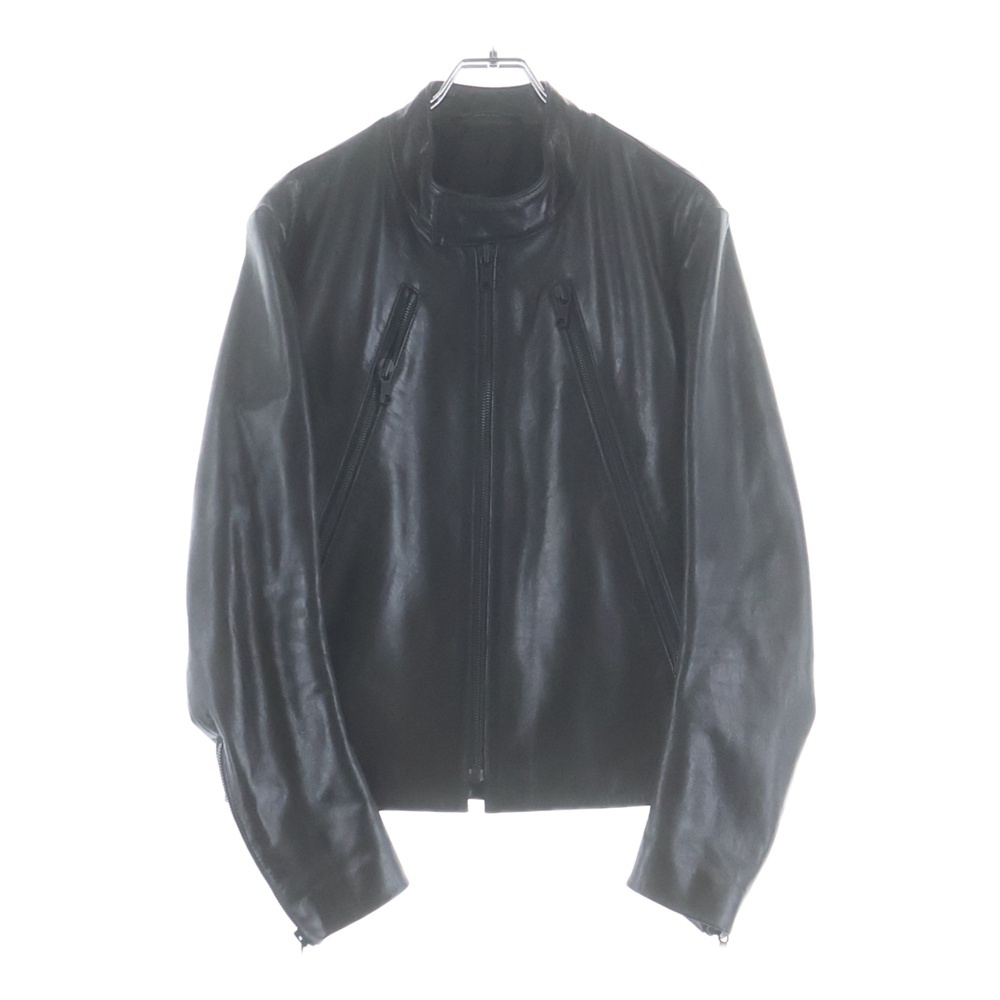 ここのえ期 バーニーズ別注 5 Zip Raiders Jacket 八の字 レザーライダースジャケット ブラックジップ ビニールタグ 30AM17009796 Bランク