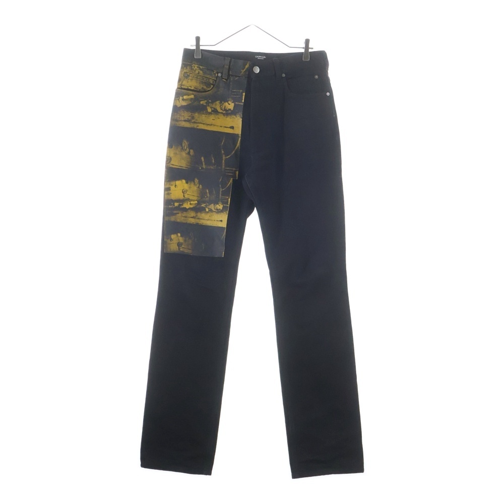 205W39NYC 18SS ×Andy Warhol green disaster 10 times 82MDPE21 ペイントデザイン デニムパンツ ブラック Bランク