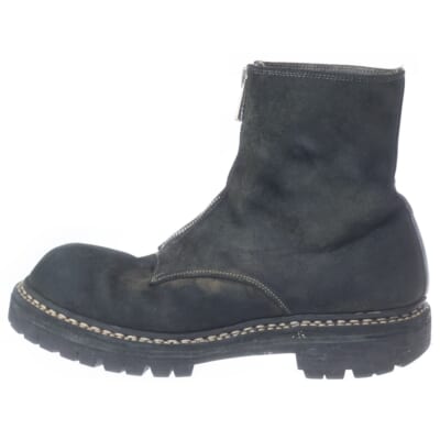 ×UNDERCOVER ×NONNATIVE CENTER ZIP BOOTS BIG DADDY ×アンダーカーバー ×ノンネイティブ センタージップ スエードブーツ ブラック Bランク
