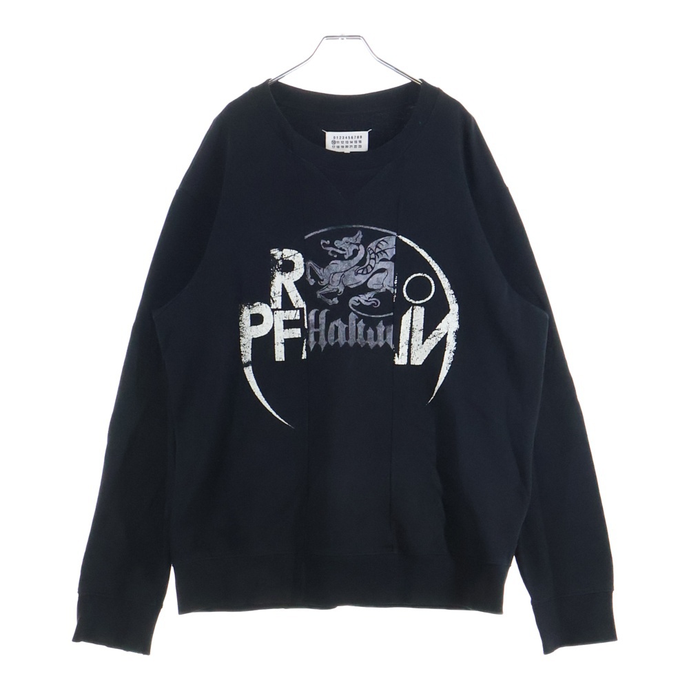 17AW 再構築スウェットシャツ ドッキング トレーナー コットン ブラック S50GU0049 Bランク