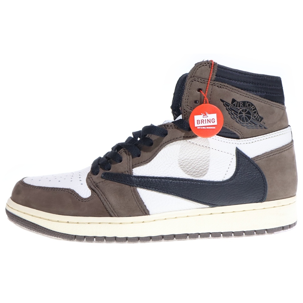×TRAVIS SCOTT AIR JORDAN 1 RETRO HIGH OG TS SP CD4487-100 トラヴィススコット エアジョーダン1 ハイカットスニーカー ブラウン/ホワイト US9.5/27.5cm Aランク