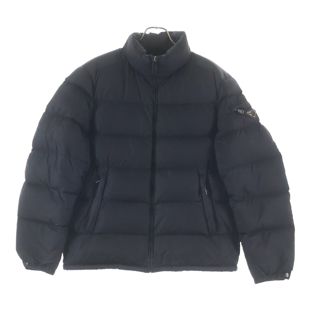 トライアングルロゴ プレート ダウンジャケット ブラック SGY091 R132 Q04 Bランク