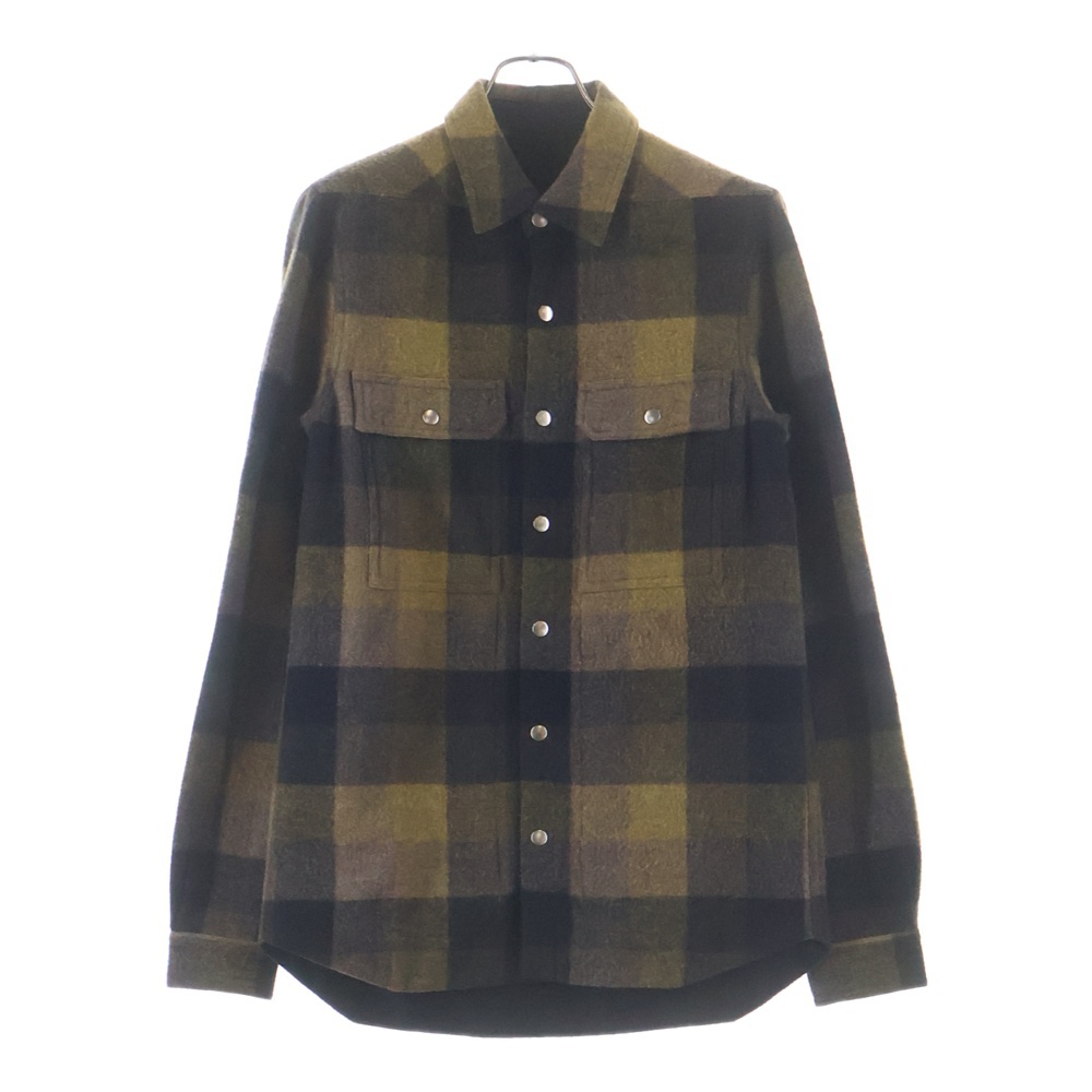 24AW OUTER SHIRT RU02D6729-WLDP 長袖チェック柄 シャツ ジャケット ブラウン Bランク