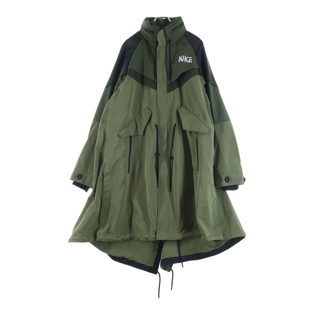 ×NIKE NRG Trench Jacket レイヤード フロントロゴ トレンチジャケット カーキ Bランク