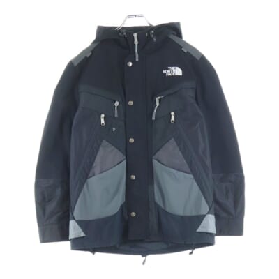 ×Junya Watanabe Man フロントロゴ刺繍 バックパック ブルゾンジャケット ブラック Bランク