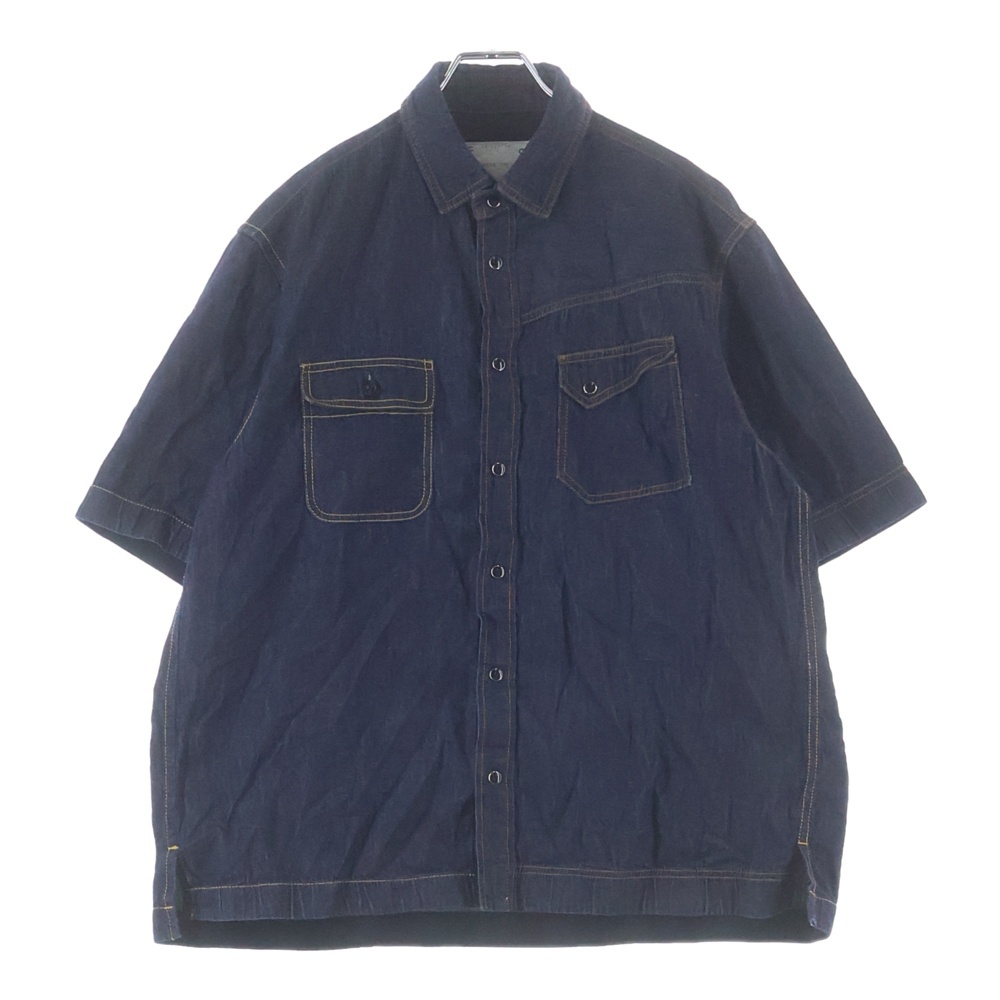 denim shir flap pockets 半袖デニムシャツ フラップポケット インディゴ 22-02719M Bランク