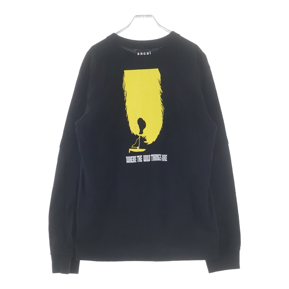 WHERE THE WILD THINGS ARE L/S 両面プリント クルーネック カットソー 長袖Tシャツ ブラック 25-01006S Bランク