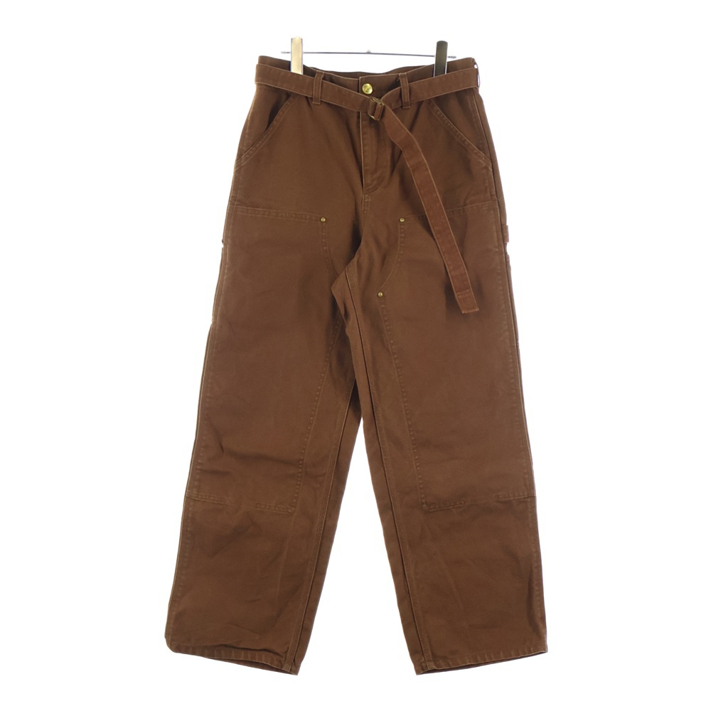 ×sacai ダブルニー ウエストベルト ワークパンツ ブラウン 25-00991S Bランク