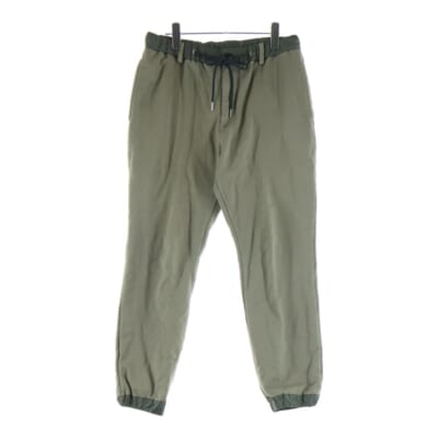 Nylon sweat ナイロン切替スウェットジャージーロングパンツ カーキ 23-03026M Bランク