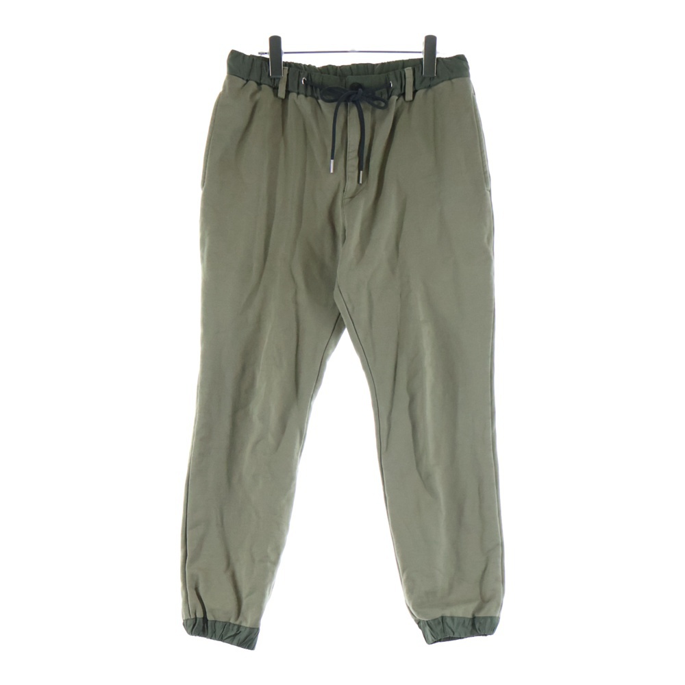 Nylon sweat ナイロン切替スウェットジャージーロングパンツ カーキ 23-03026M Bランク