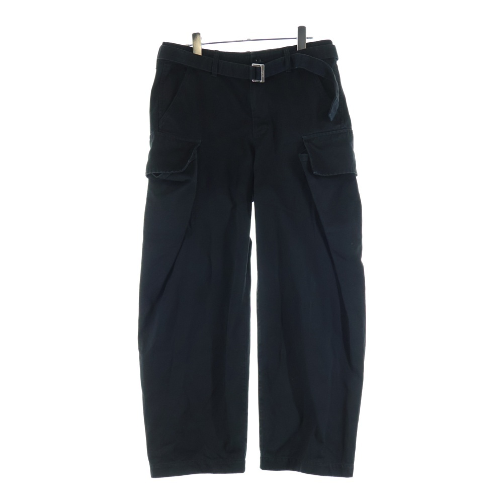 Cotton Chino Pants ウエストベルト カーゴパンツ ブラック 25-03768M Bランク