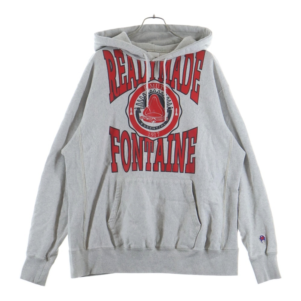 R.MUTT HOODIE ロゴプリントプルオーバーパーカー フーディー グレー RE-CO-GR-00-00-195 Bランク