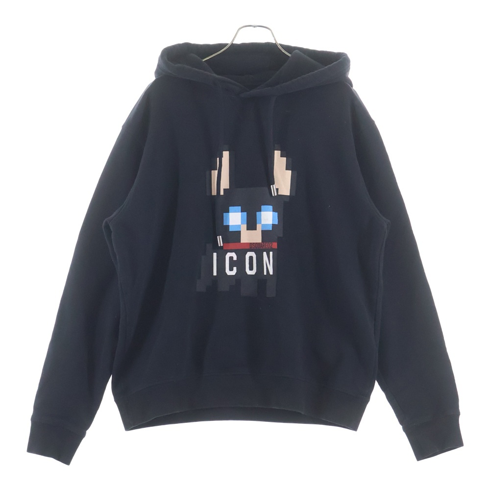ICON COOL HOODIE アイコンクールフーディー プリントプルオーバーパーカー ブラック S79GU0105 S25516 Bランク