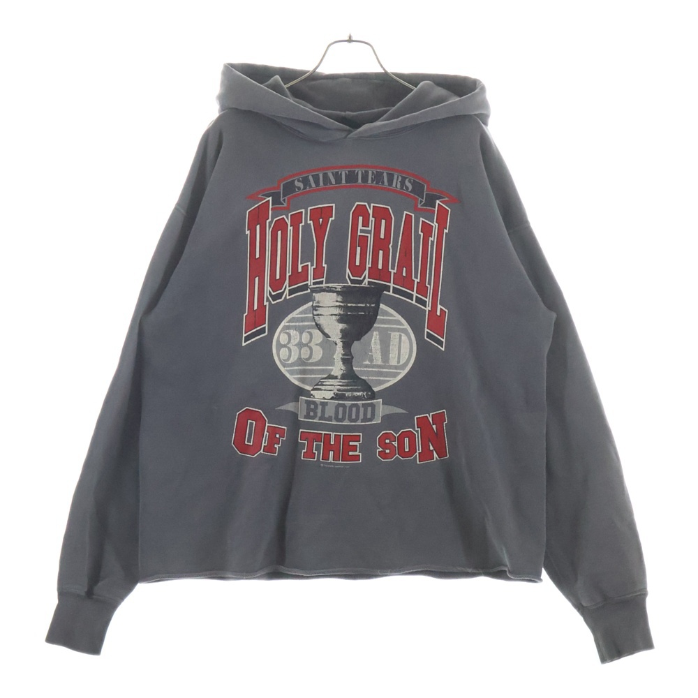 ×DENIM TEARS DT HOODIE HOLY GRAIL デニムティアーズ ホーリーグレイル プルオーバーパーカー フーディー グレー SM-A22-0000-051 Bランク