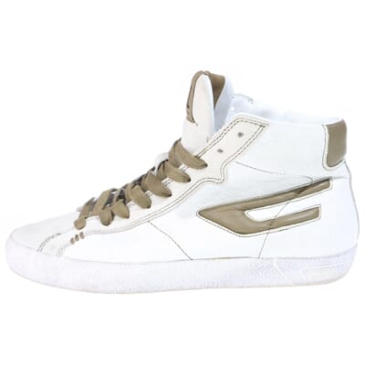 S-LEROJI MID Y02742 PR663 ダーティ加工 Dロゴ ミッドカットスニーカー ホワイト Bランク