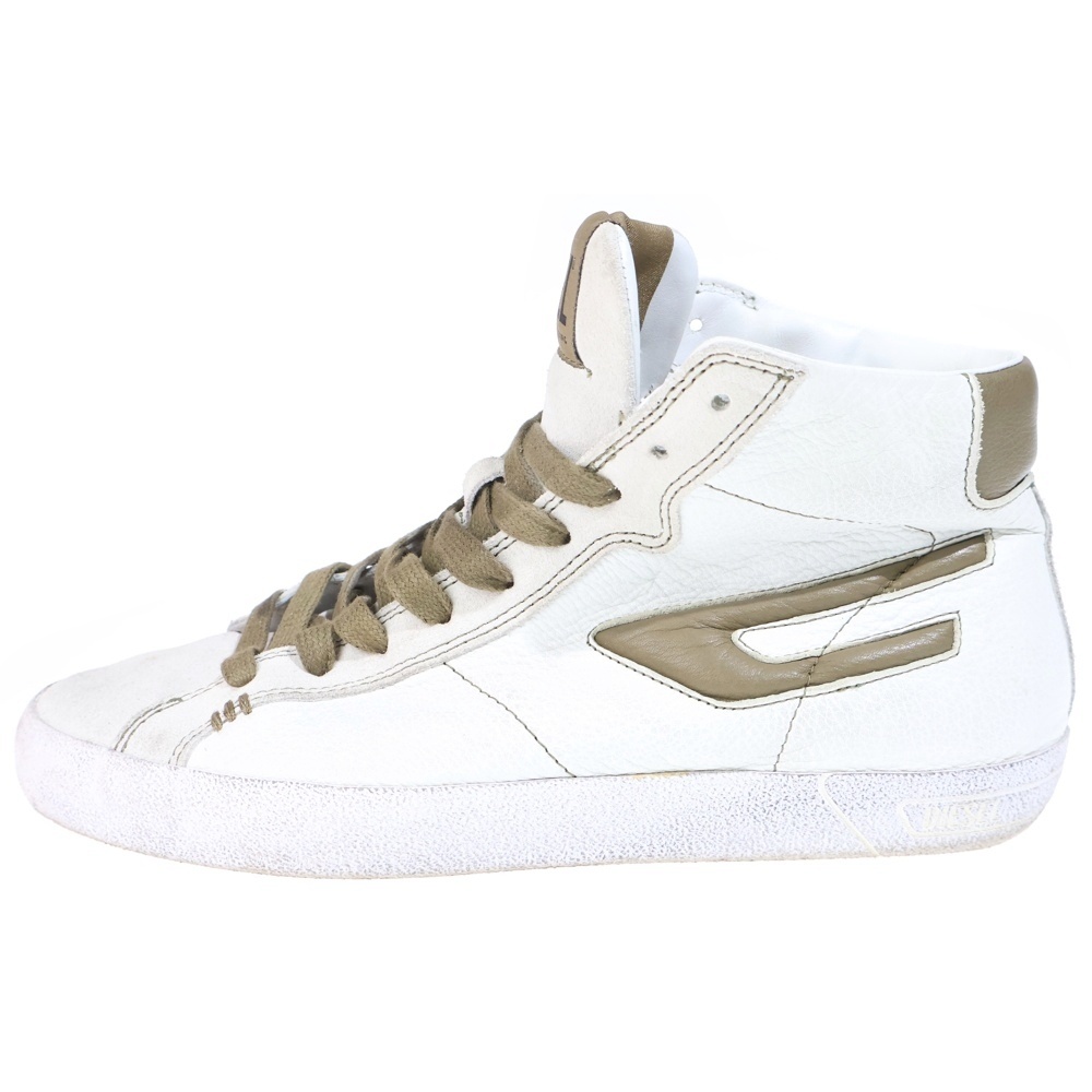 S-LEROJI MID Y02742 PR663 ダーティ加工 Dロゴ ミッドカットスニーカー ホワイト Bランク