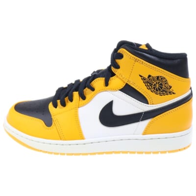 AIR JORDAN 1 MID TAXI エアジョーダン1 ミッド タクシー ミッドカットスニーカー ブラック/イエロー US9.5/27.5cm 554724-701 Sランク