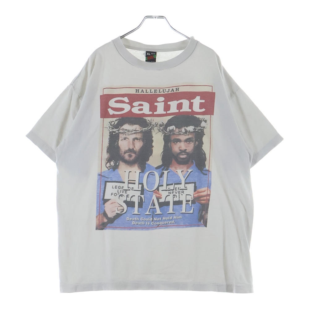 ×Denim Tears デニムティアーズ HOLY STATE プリント クルーネック 半袖Tシャツ カットソー ホワイト SM-S22-0000-062 Bランク