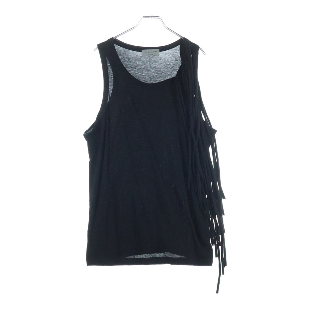 アシンメトリー サイドリボン クルーネックTシャツカットソー ノースリーブ ブラック HG-T14-988 Aランク