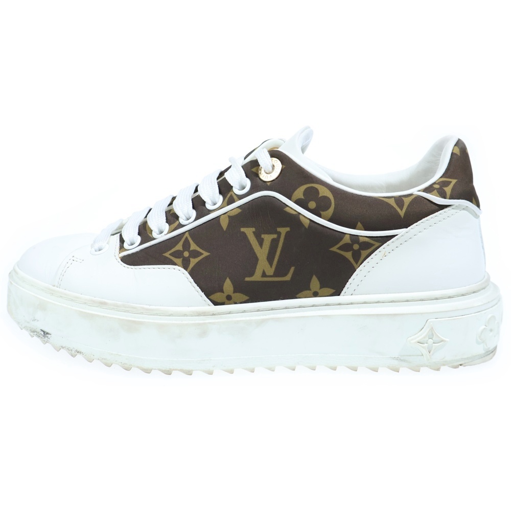 タイムアウトライン モノグラム ローカットスニーカー ホワイト/ブラウン MS0262 Bランク