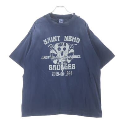 25SS ×NEIGHBORHOOD STHD. SS TEE SAINT NBHD ネイバーフッド ダメージ加工 フロントプリント クルーネック半袖Tシャツ ショートスリーブ SM-HR8-0000-C71 Bランク