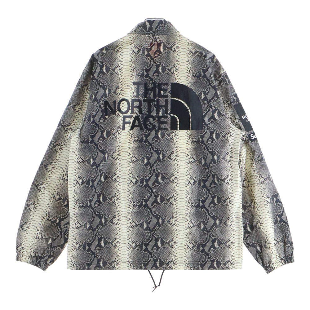 18SS ×THE NORTH FACE SNAKE COACHES JACKET ザノースフェイス スネークコーチジャケット パイソン柄 フルボタン ブルゾン グレー NF0A3LI8 Aランク