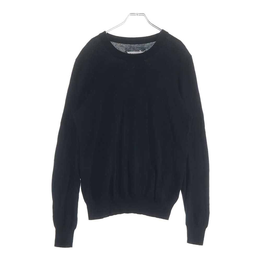 20AW エルボーパッチ ウール混 クルーネックセーター ブラック S50HA0959 S17364 Bランク
