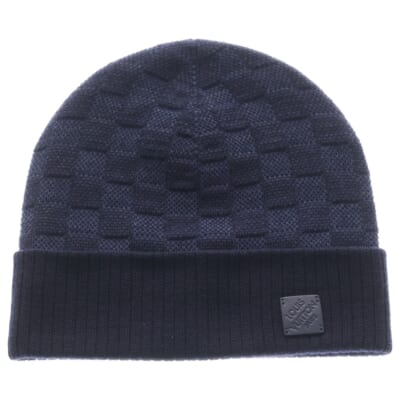 ダミエ ネオ・プティ ニット帽 ビーニー ネイビー Sランク
