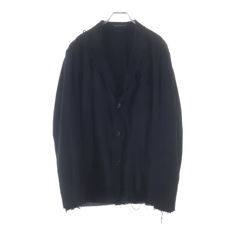 15AW 3重裁断ジャケットテーラードジャケット カットオフ加工シングルジャケット ブラック HY-J22-803 Bランク