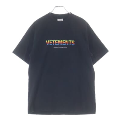 21SS Think Differently ロゴプリント クルーネック 半袖Tシャツ カットソー ブラック UE51TR620B Bランク