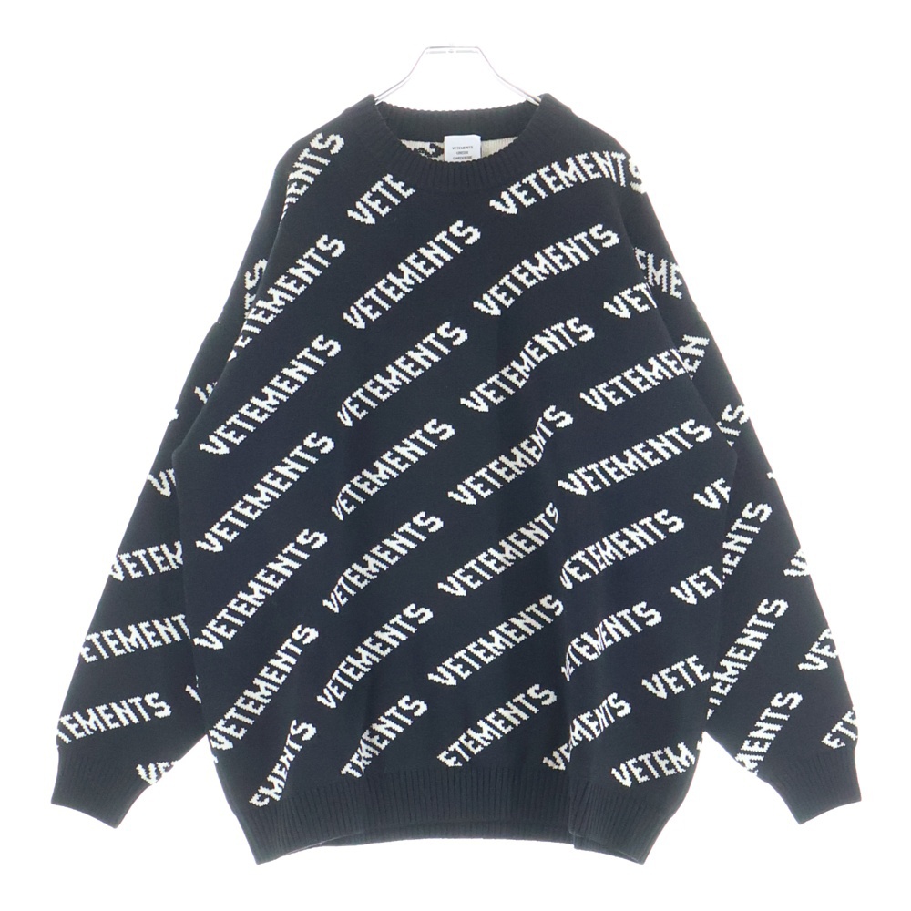 MONOGRAM KNITTED SWEATER モノグラム スウェット ロゴニット ブラック/ホワイト UA53KN300B Bランク
