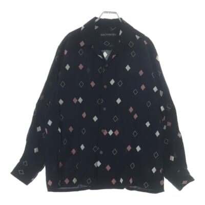 24SS DIAMOND HAWAIIAN SHIRTS ダイヤモンド 長袖シャツ ブラック Aランク