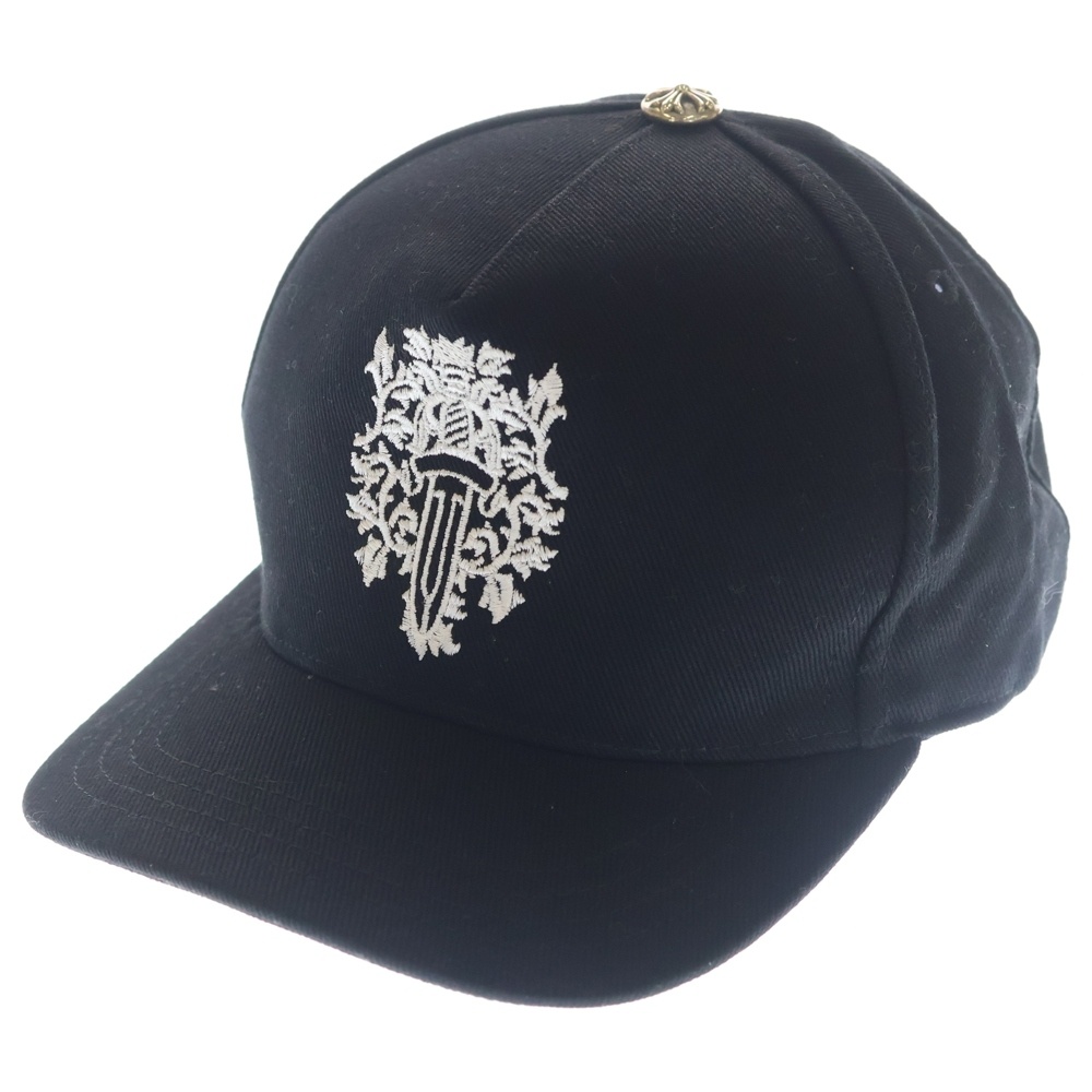 TRUCKER CAP デニムトラッカー ヴァインダガー刺繍 クロスボール付き キャップ ブラック Aランク