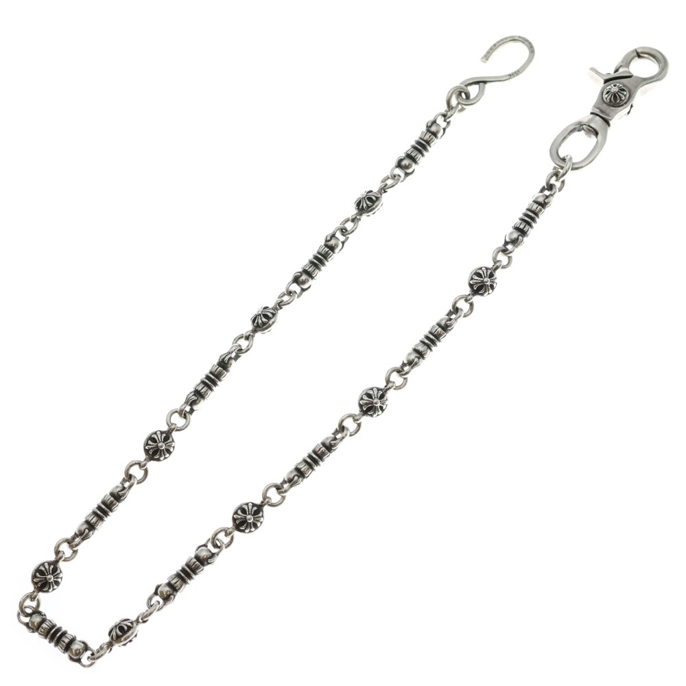 BARREL LONG-T 1クリップロング バレルリンク クロスボール ウォレットチェーン シルバー Bランク