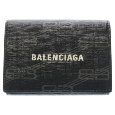 BBモノグラム コンパクトウォレット 三つ折り財布 ブラック 594312 Bランク