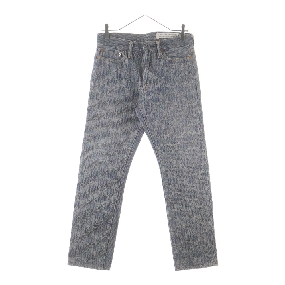 刺し子 バックロゴパッチ センチュリーデニム ストレートパンツ インディゴ Bランク