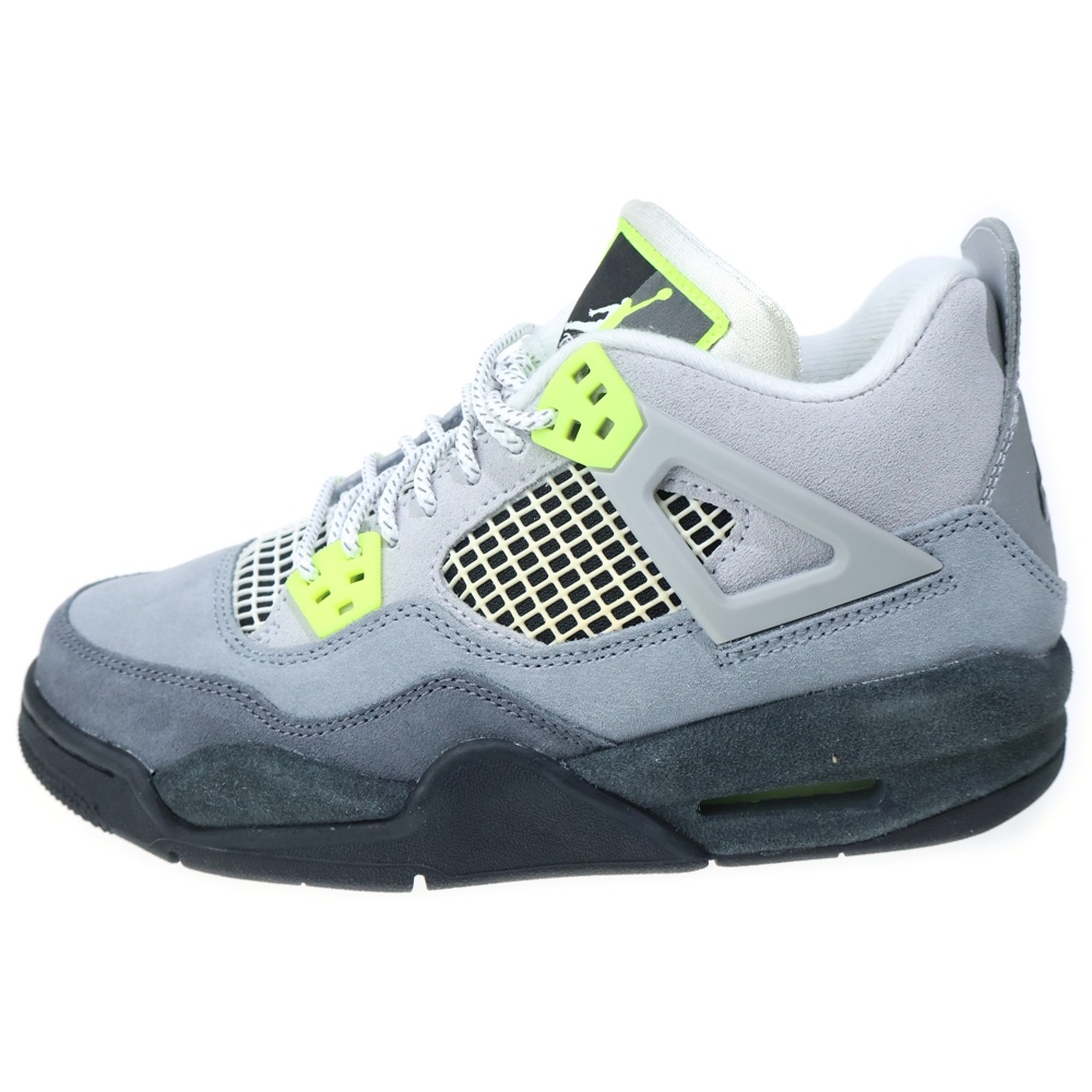 GS Air Jordan 4 Retro SE Neon GS エアジョーダン4 レトロ SE ネオン ハイカットスニーカー グレー レディース US5Y/23.5cm CT5343-007 Bランク